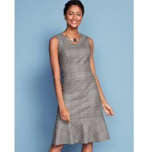 NWT Talbots Glen Plaid Wool Dress in Grey - Size 2